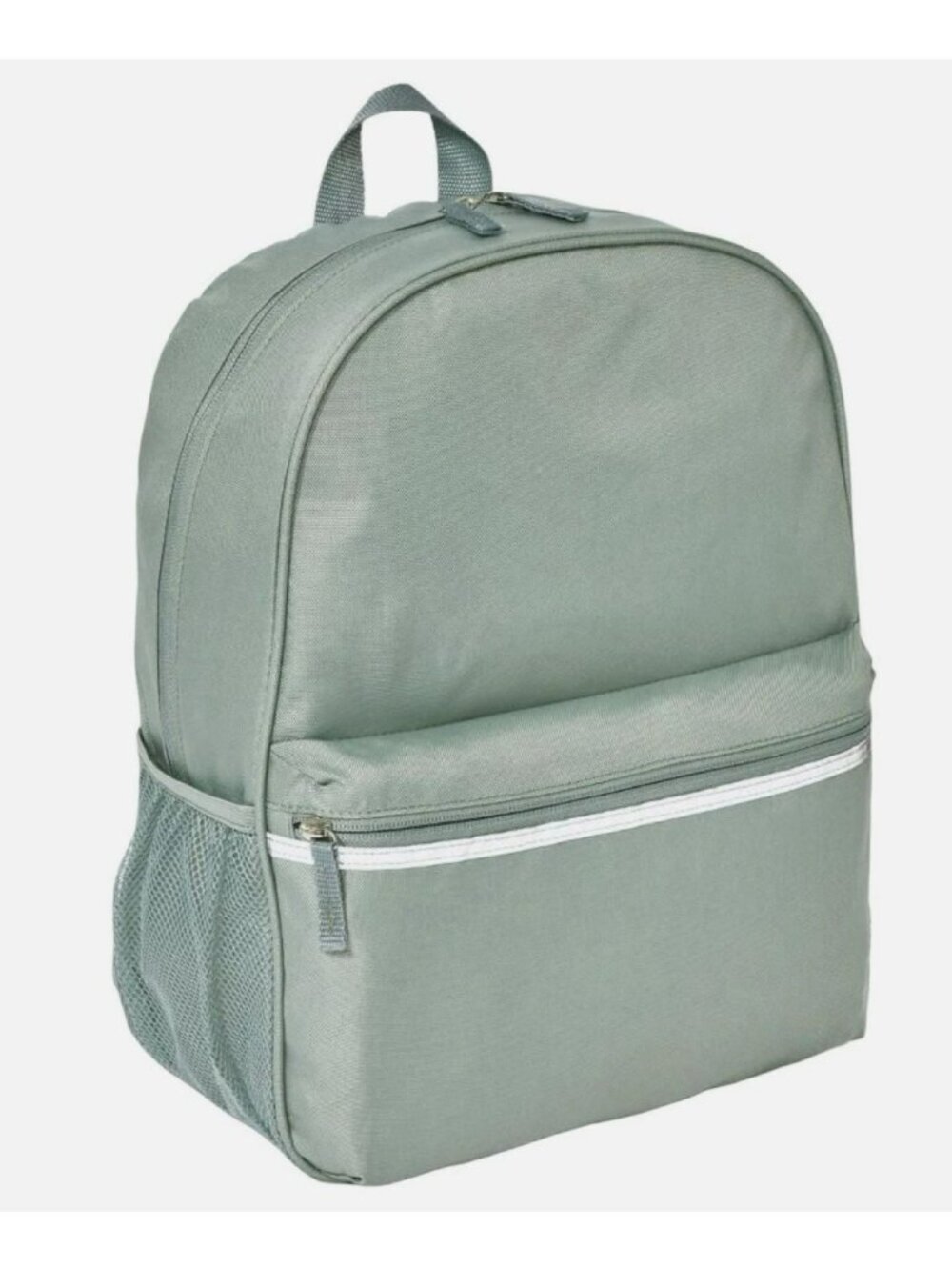 15 Inch Laptop Backpack Sage Green Recycled Polyester Padded Straps Mesh Pockets